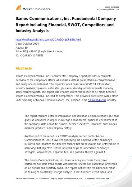 ikanos_communications_inc_swot_analysis_bac