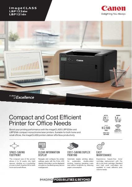 imageCLASS LBP122dw_LBP121dn - 2pp Brochure_V1.2