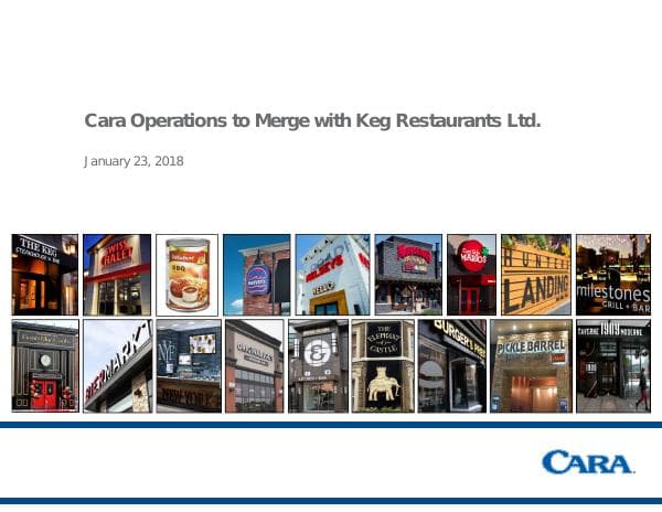 Investor%20Presentation%20%E2%80%93%20Cara%20merger%20with%20Keg%20Restaurants