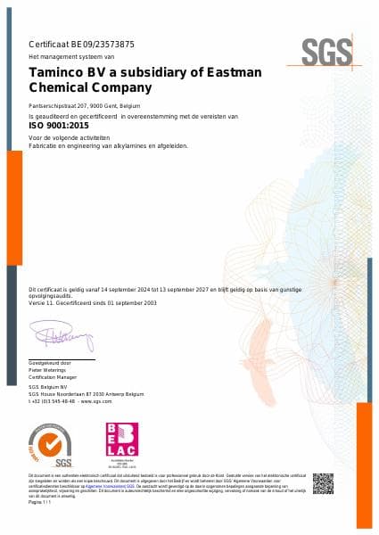 iso9001-gent-belgium-taminco-dutch