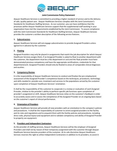 Joint-Commission-Policy-Statement