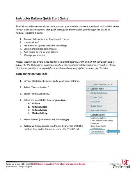 KalturaQuickStartGuideInstructors