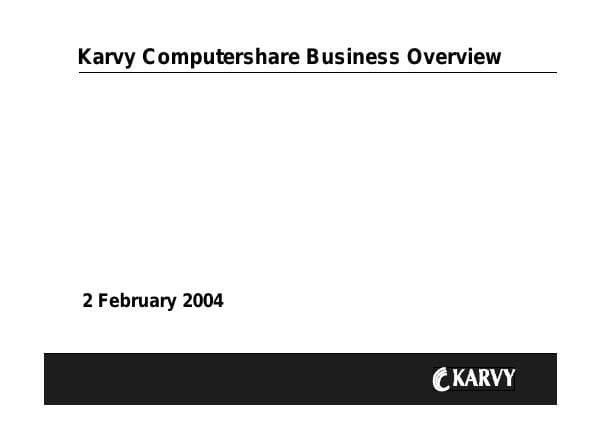 Karvy_Computershare_Business_Overview