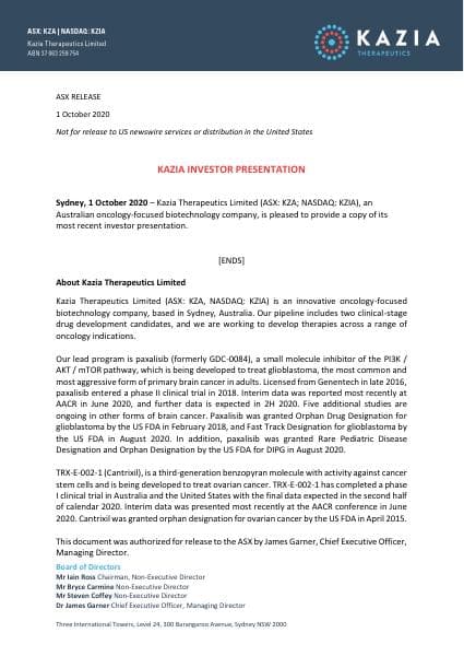 Kazia-Investor-Presentation