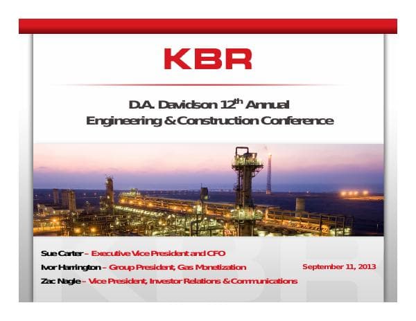 KBR's-D.A.-Davidson-2013-Conference-Presentation