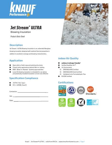 knauf-jet-stream-ultra-blowing-insulation-data-sheet