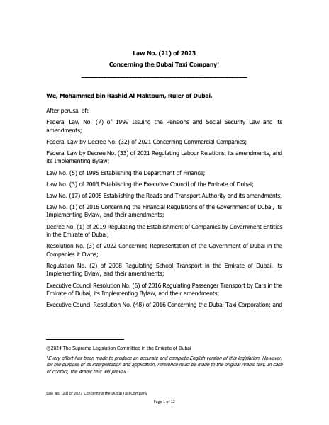 Law%20No.%20(21)%20of%202023%20Concerning%20the%20Dubai%20Taxi%20Company