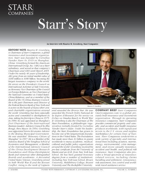 LEADERS-Maurice-Greenberg-Starr-Companies