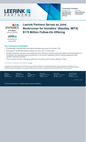 Leerink-Partners-Deal-Announcement-Immatics_011724