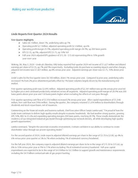 linde-1q24-earnings-release-tables