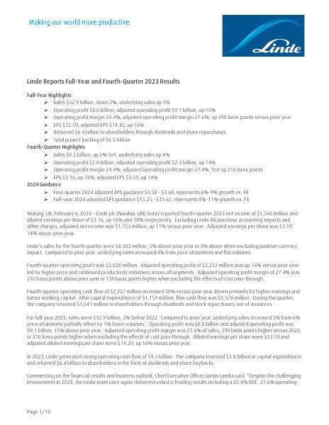 linde-4q23-earnings-release-tables