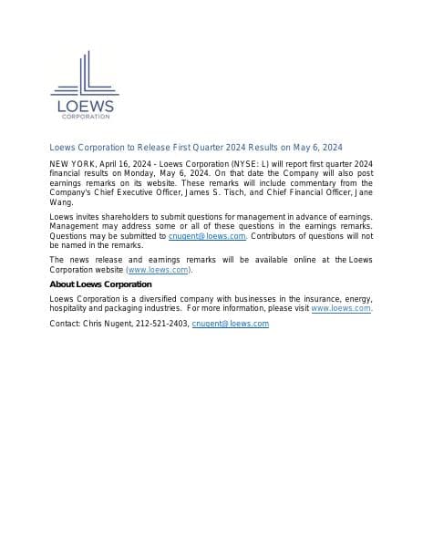 Loews-Q1-24-Earnings-Announcement