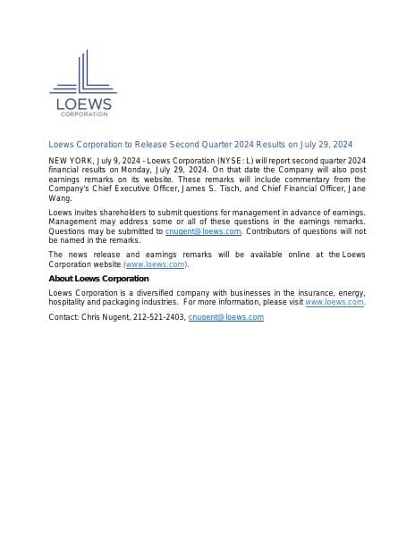 Loews-Q2-24-Earnings-Announcement
