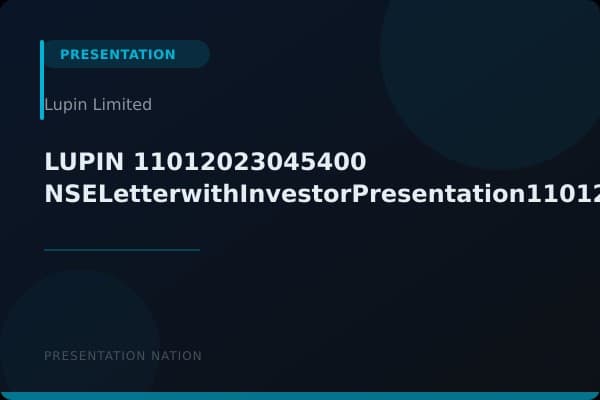 LUPIN_11012023045400_NSELetterwithInvestorPresentation11012023