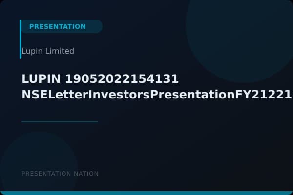 LUPIN_19052022154131_NSELetterInvestorsPresentationFY212219052022