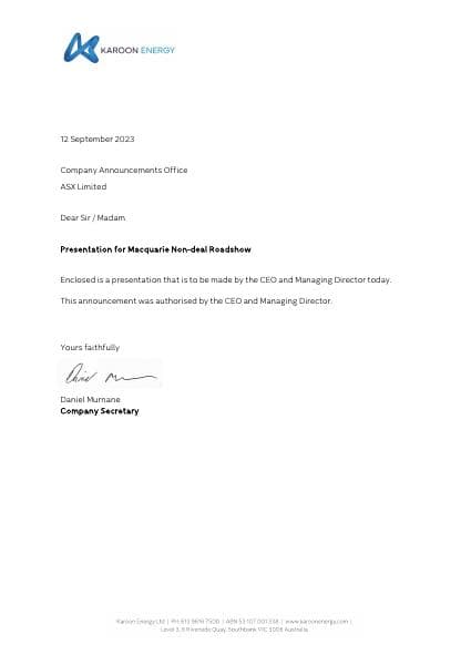 Macquarie-Non-deal-Roadshow