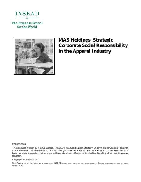 MASHoldingsFinalINSEADCASEFEB28th2006
