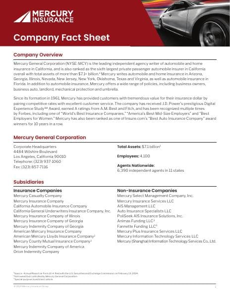 Mercury-Insurance-Company-Fact-Sheet