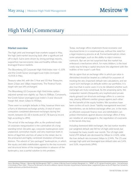 Mesirow-High-Yield-Commentary-May-2024
