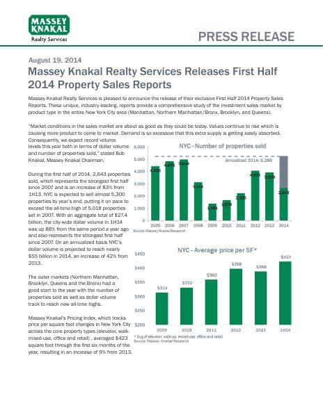 MKRS%20Releases%20First%20Half%202014%20Property%20Sales%20Reports