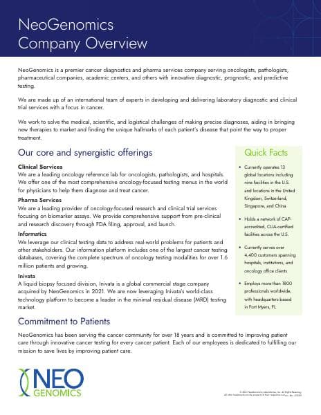 NeoGenomics_Company_Overview_Fact_Sheet_072321