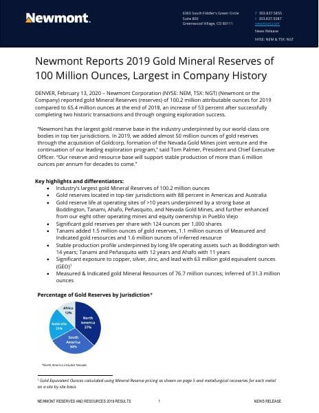 Newmont-2019-Reserves-and-Resources-Release