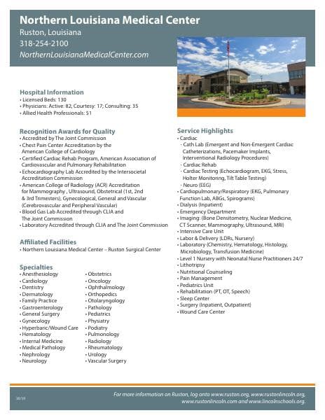 Northern-Louisiana-Medical-Center-Fact-Sheet