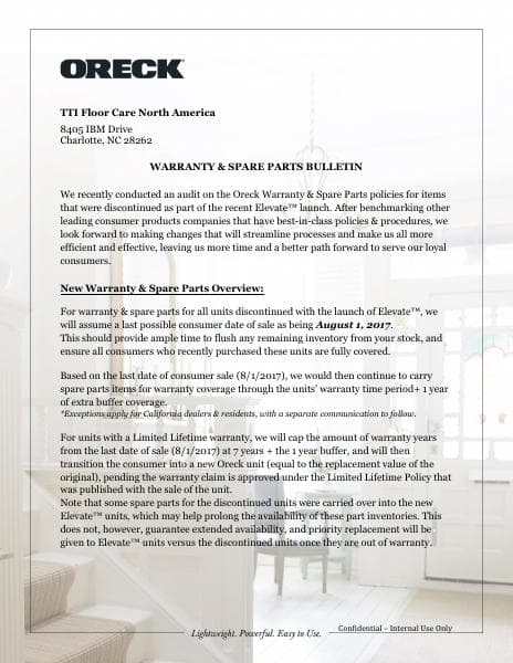 oreck_warranty__spare_parts_communication_2017