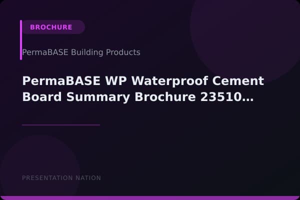 PermaBASE-WP-Waterproof-Cement-Board-Summary-Brochure-2351001