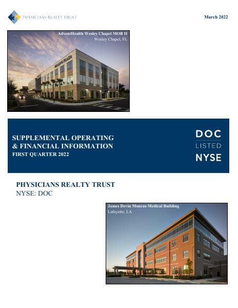 Physicians Realty Trust_March_2022_521_82521