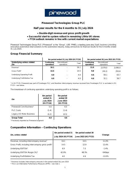 Pinewood+Technologies+Group+PLC+HY24+Results