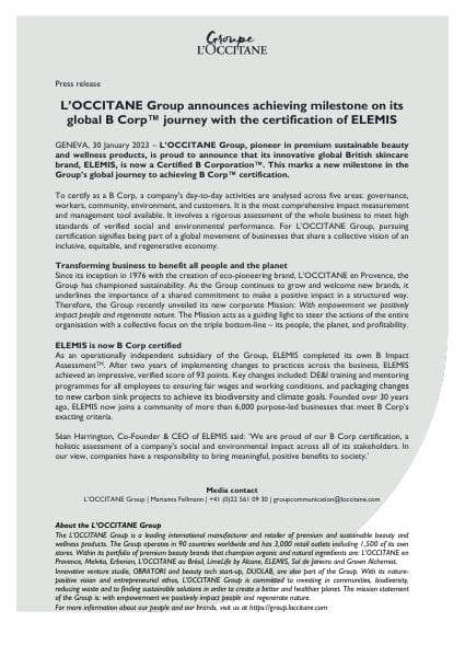 PR_LOCCITANE%20Group_ELEMIS%20B%20Corp%20-%2030%20Jan%202023