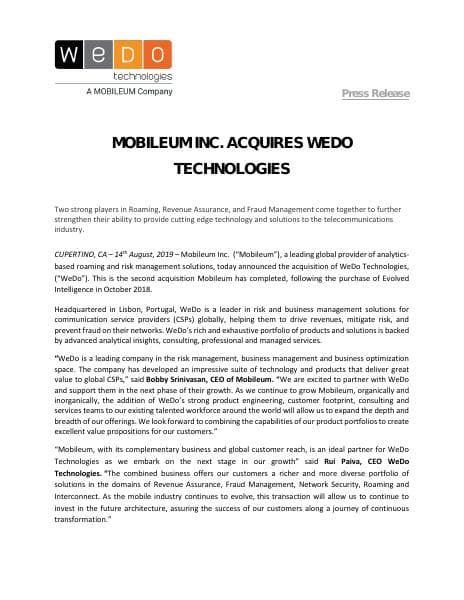 pr_wedo-technologies-acquired-by-mobileum_14ago19