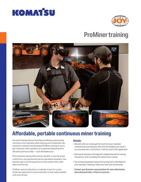 ProMiner training sell sheet