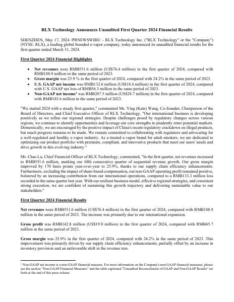 RLX+1Q24+Earnings+Release