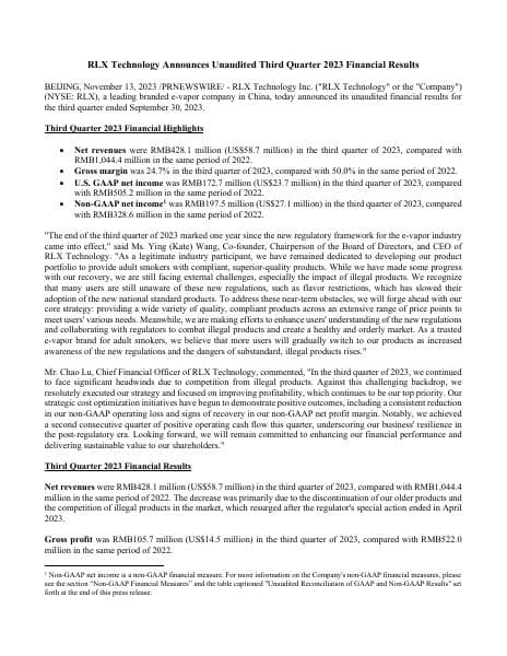 RLX%203Q23%20Earnings%20Release