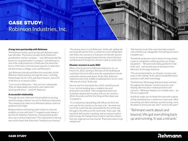 Robinson-Industries-update-Case-Study