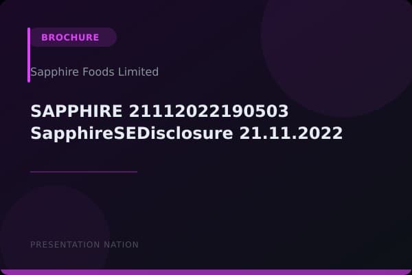 SAPPHIRE_21112022190503_SapphireSEDisclosure_21.11.2022