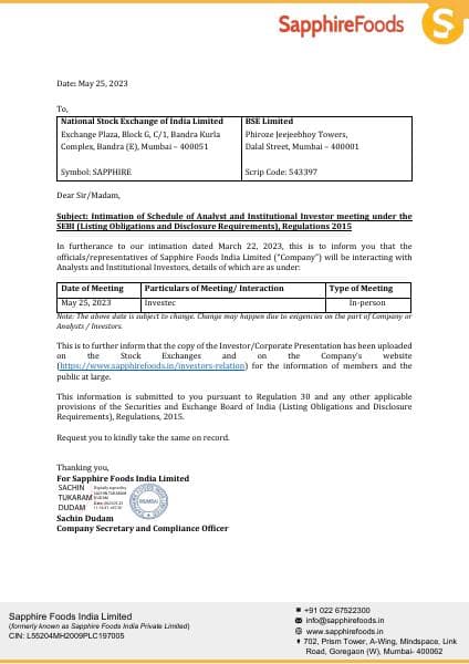 SAPPHIRE_25052023113017_SapphireSEDisclosure