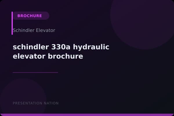 schindler-330a-hydraulic-elevator-brochure