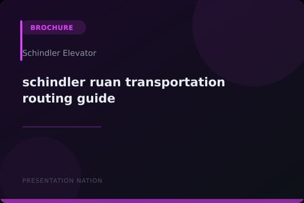 schindler-ruan-transportation-routing-guide