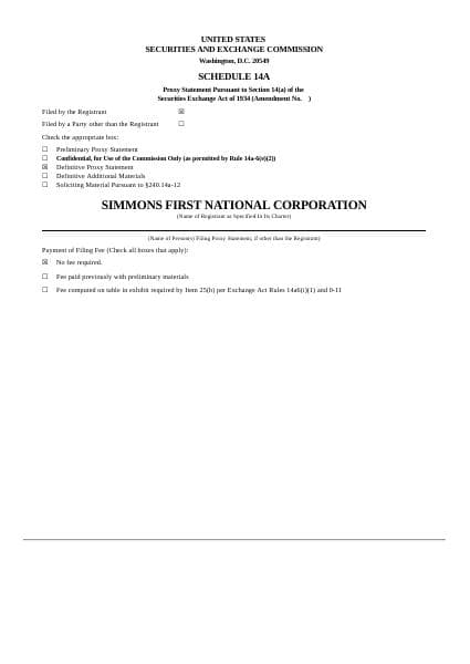 SFNC+%28Simmons+First+National+Corporation%29++DEF+14A+%283.14.23%29