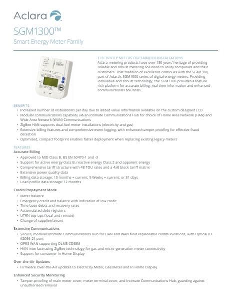SGM1300-Residential-Smart-Energy-Meter-Brochure-Aclara
