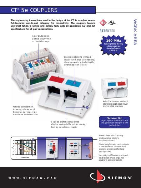 siemon-ct5-ct5e-couplers_spec-sheet