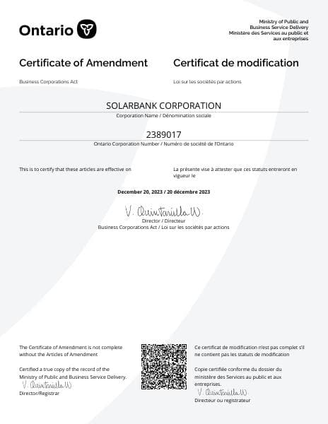 SolarBank_Constating-Documents