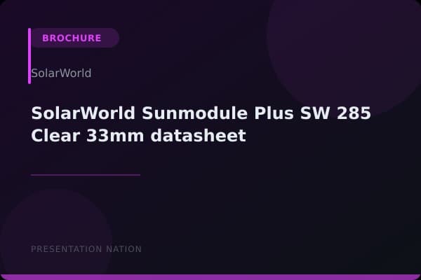 SolarWorld-Sunmodule-Plus-SW-285-Clear-33mm-datasheet