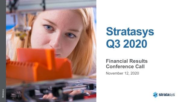 SSYS+Q3+2020+-+Earnings+Call+Slides+-+FINAL