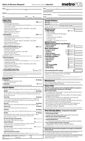 Start-of-Service-form