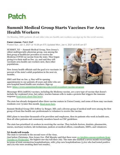 Summit%20Medical%20Group%20Starts%20Vaccines%20For%20Area%20Health%20Workers