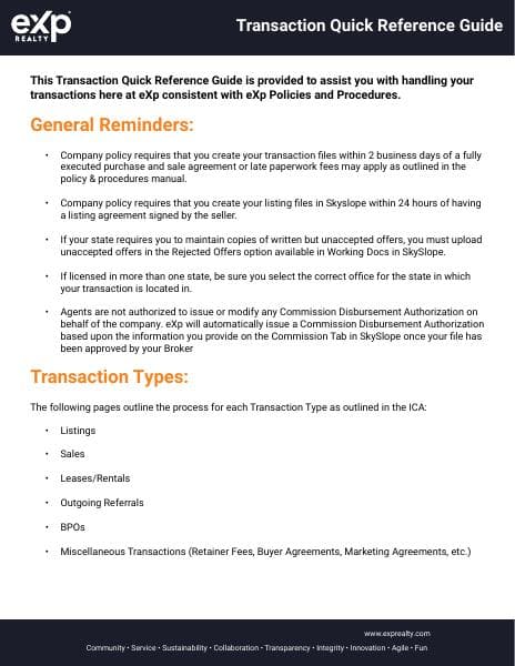 Transaction-Quick-Reference-Guide